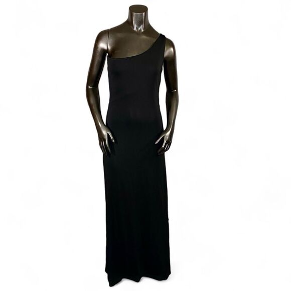 Benjamin A. Los Angeles Vintage Black Maxi Dress One Shoulder Women's Size Small - Picture 1 of 9